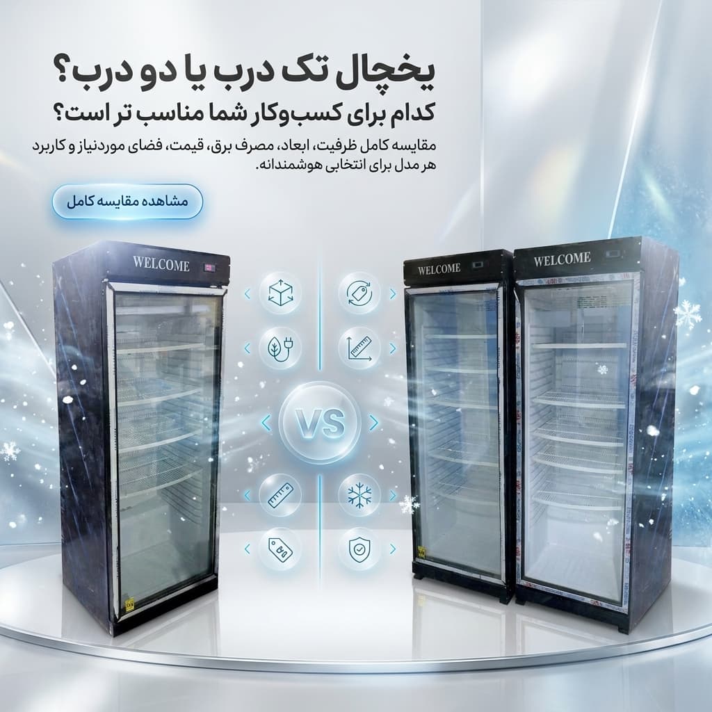 یخچال تک درب یا دو درب؟ کدام برای کسبوکار شما مناسبتر است
